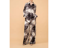 INA Fashion Long Sleeve Printed Blouse in black multi - women's blouse