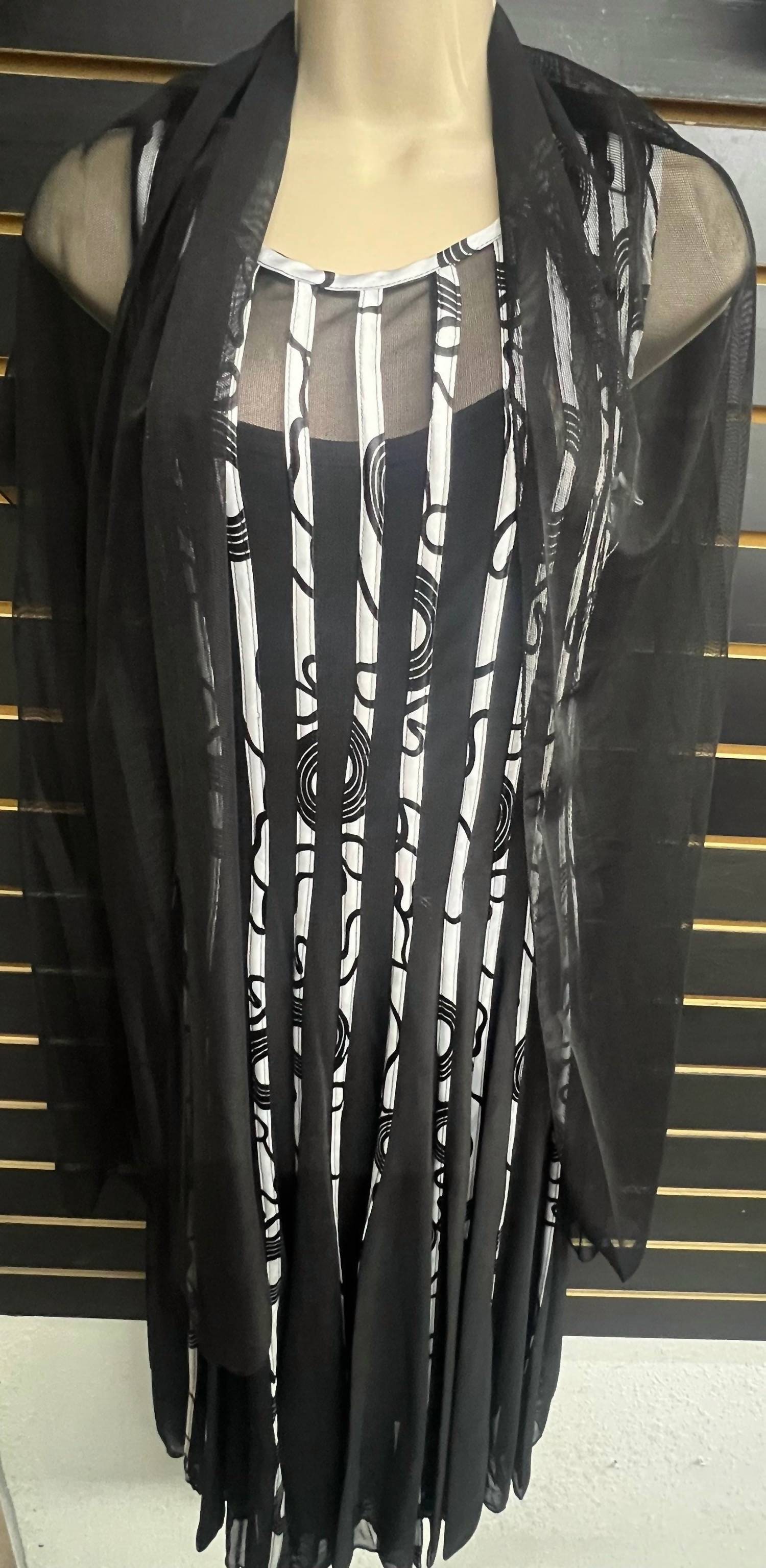 Michael K - Women's Ribbed Shaw Mesh Dress