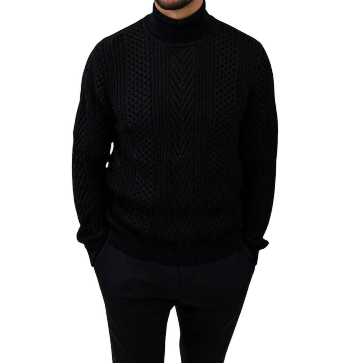 7 Downie St. - Cable Knit Turtleneck Sweater