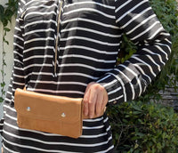 Roma Leathers Women's Sling Bag Fanny Pack in natural brown - women's bag - view 6