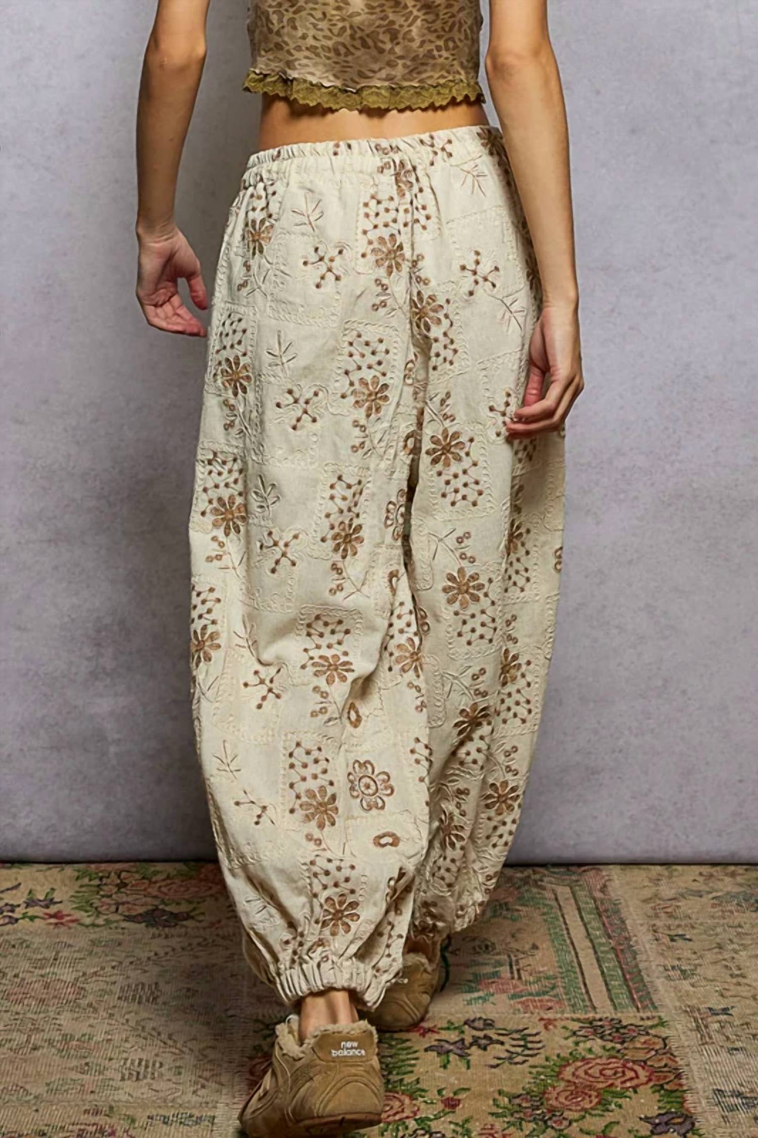 Pol - Embroidery Quilted Jogger Pants