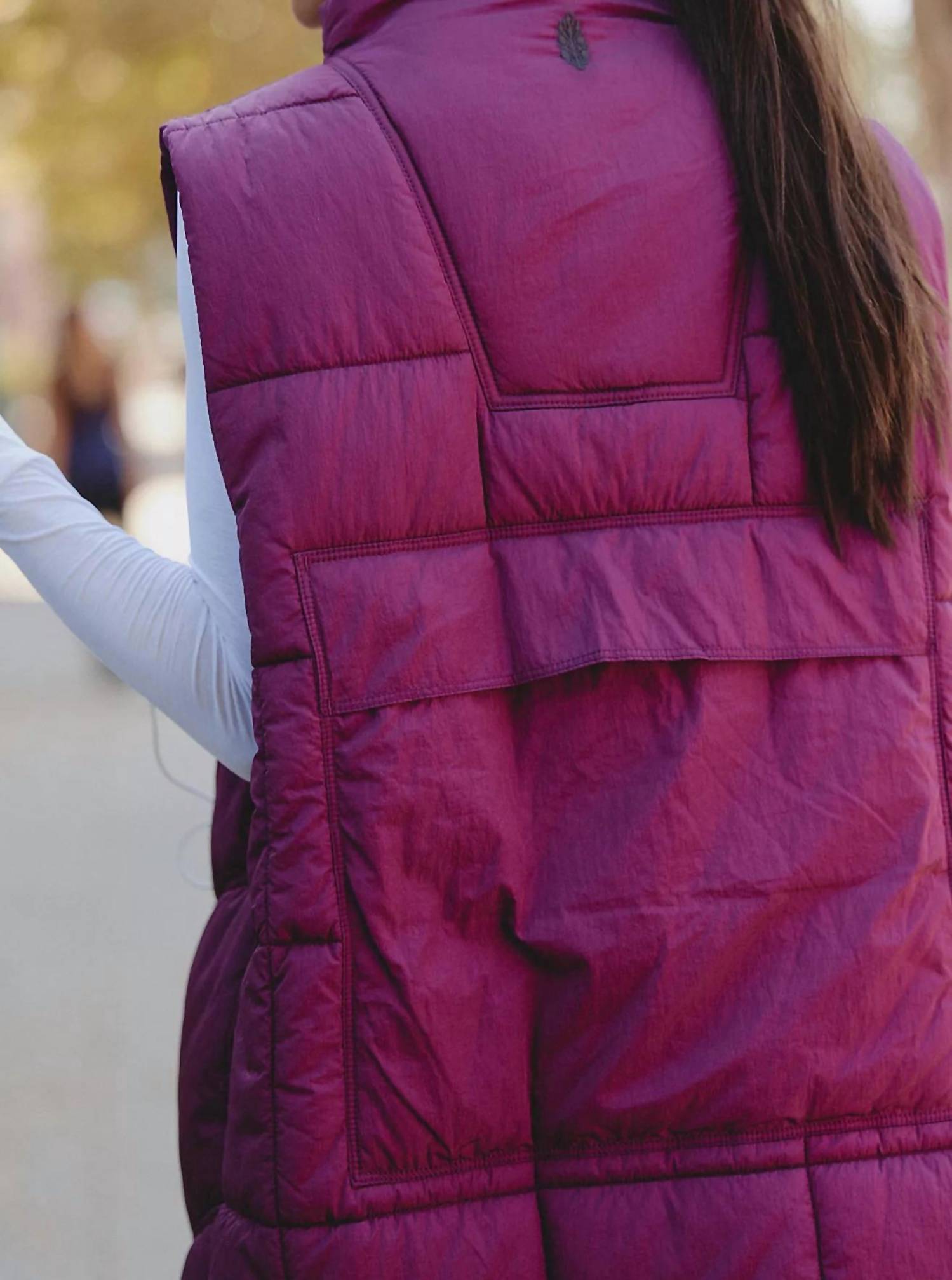 Free People On The Move Packable Puffer Vest in black cherry - women's jacket - view 4
