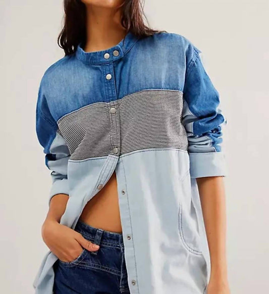 Free People - Moto Color Block Shirt