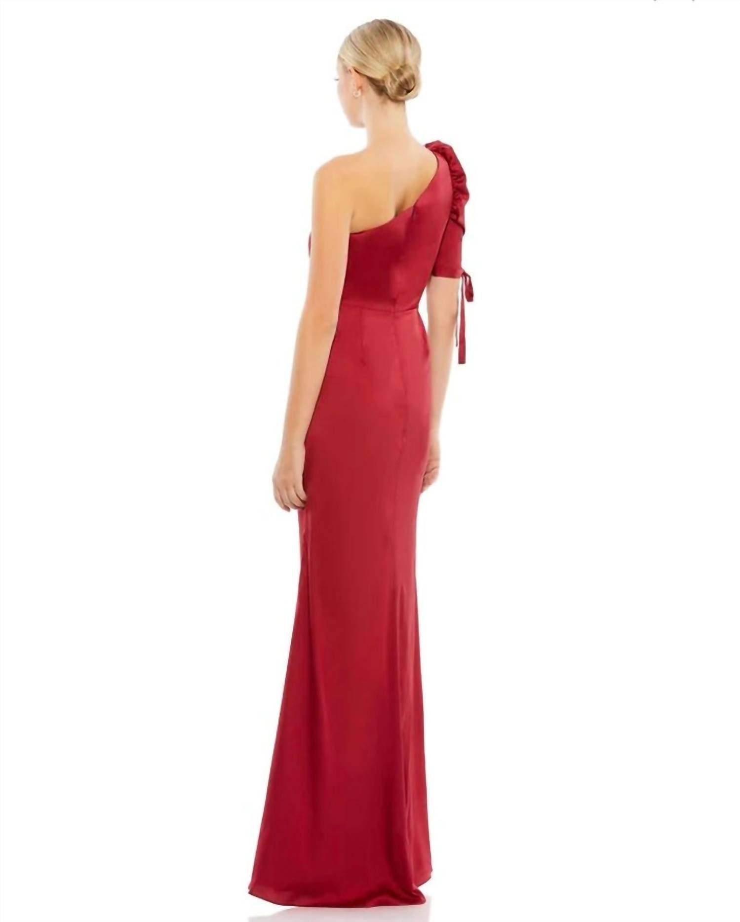 Mac Duggal - Puff Sleeve One Shoulder Dress