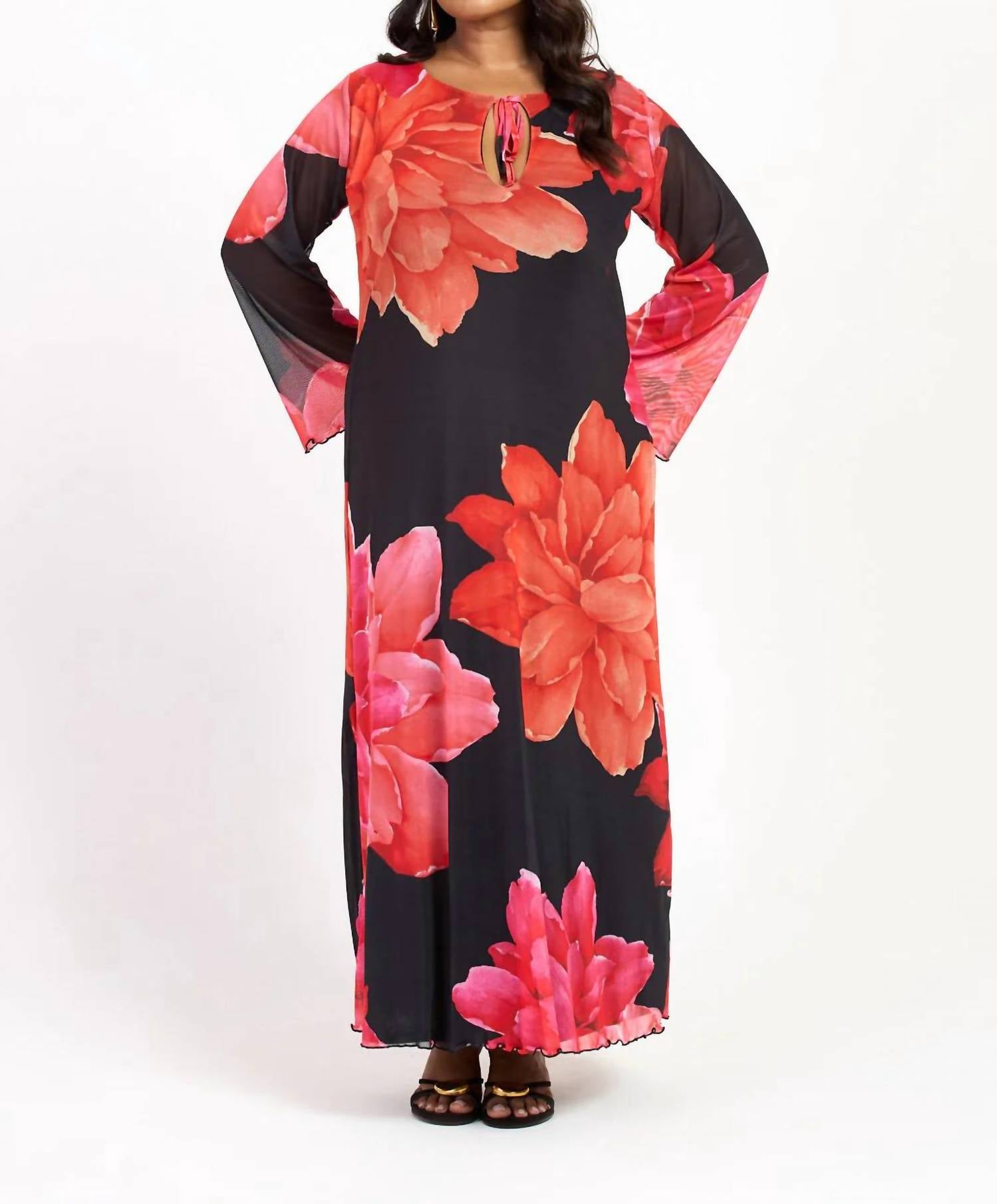Fashion Szn Curve - Long Sleeve Floral Maxi Dress - Plus