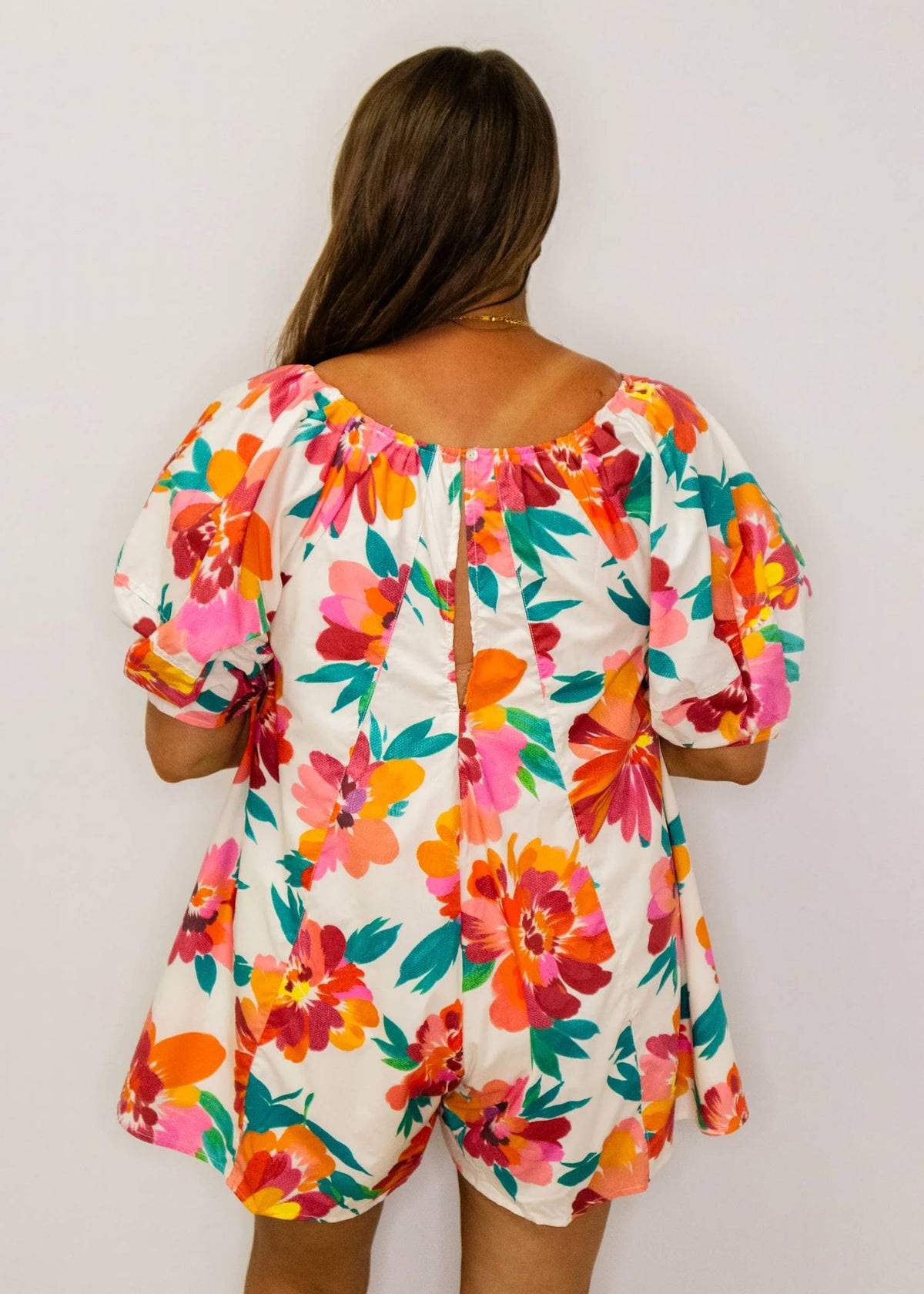 Peach Love - Print Cotton Romper