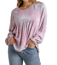 Umgee - Swiss Dot Babydoll Blouse