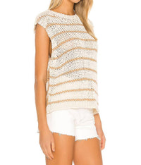 Free People Wave After Wave Top in neutral combo - women's tank top - detail view