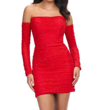 ASHLEYlauren Strapless Ruched Cocktail Dress in red - women's dress