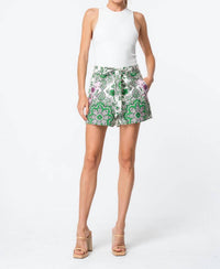 Ciebon - Talulla Floral Print Belted Shorts