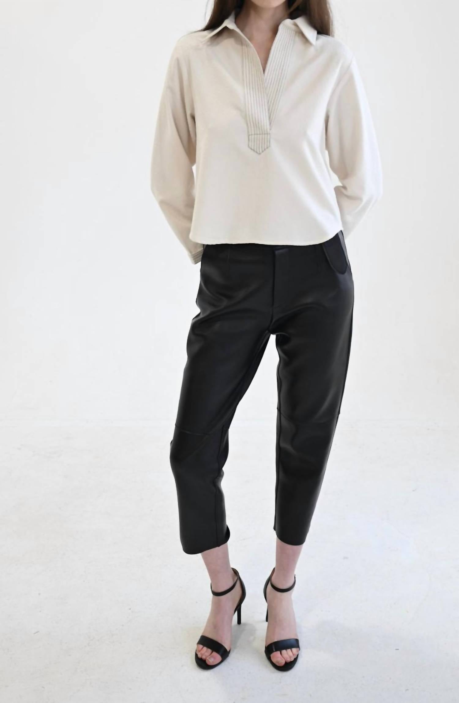Never a Wallflower Women's Boucle Blouse in bone - women's blouse