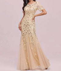 Ever-Pretty - Embroidered Sequin Mermaid Dress
