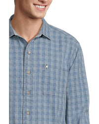 TOMMY BAHAMA Lopez Island Check Button Front Shirt in light indigo - men's shirt - view 4