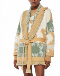 Alanui - Icon Jacquard Cardigan in Off White Multicolor