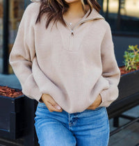 Olivaceous - Chai Of Relief Zip Collared Sweater