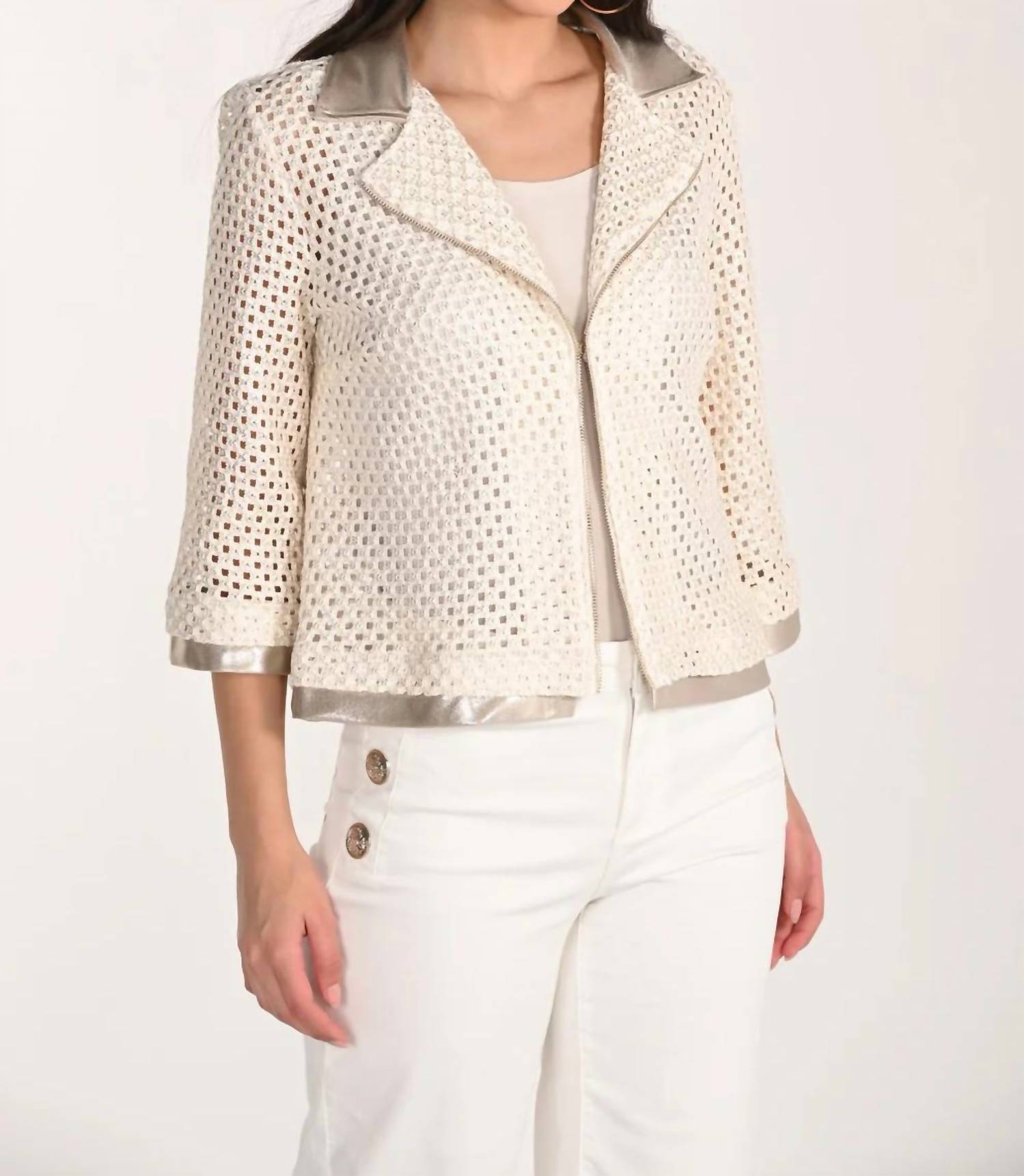 Frank Lyman - Collar Casual Hip Jacket