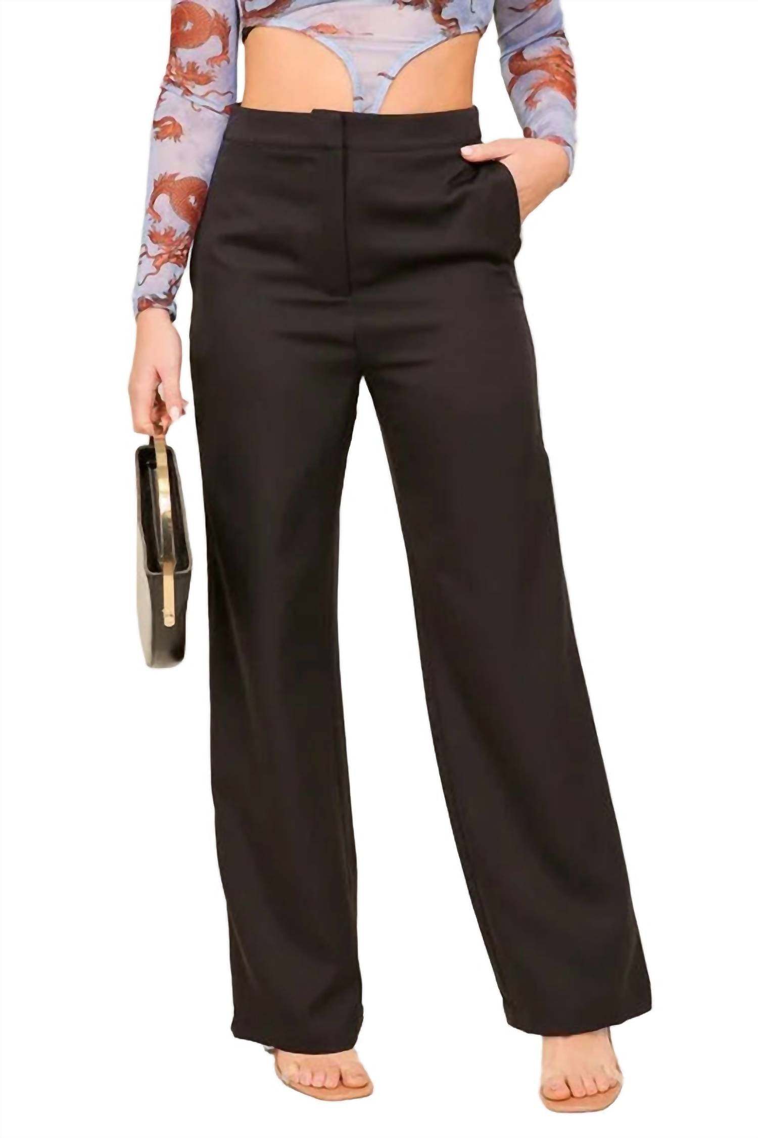 Timing - Women's High Waisted Wide Leg Slacks