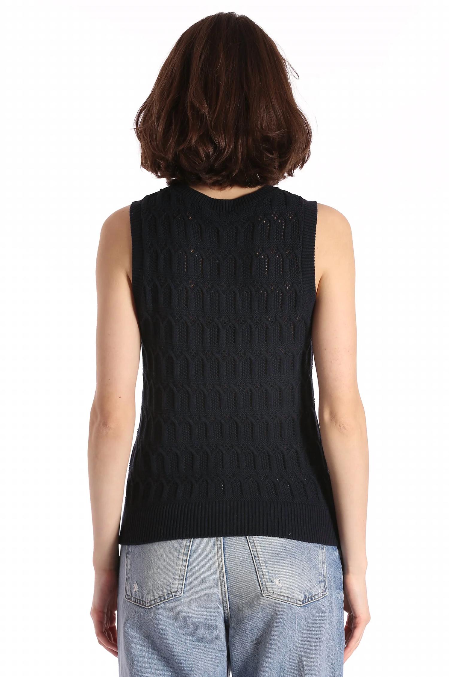 Minnie Rose - Pointelle Cotton Cashmere Sleeveless Top
