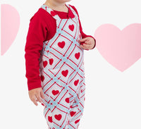 RuffleButts Baby Boy's Sweetheart Gauze Overall Jumpsuit in blue red - kids' item - view 7
