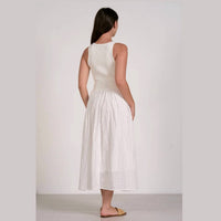 Elan - Mixed Media Eyelet Ribbed Maxi Dress
