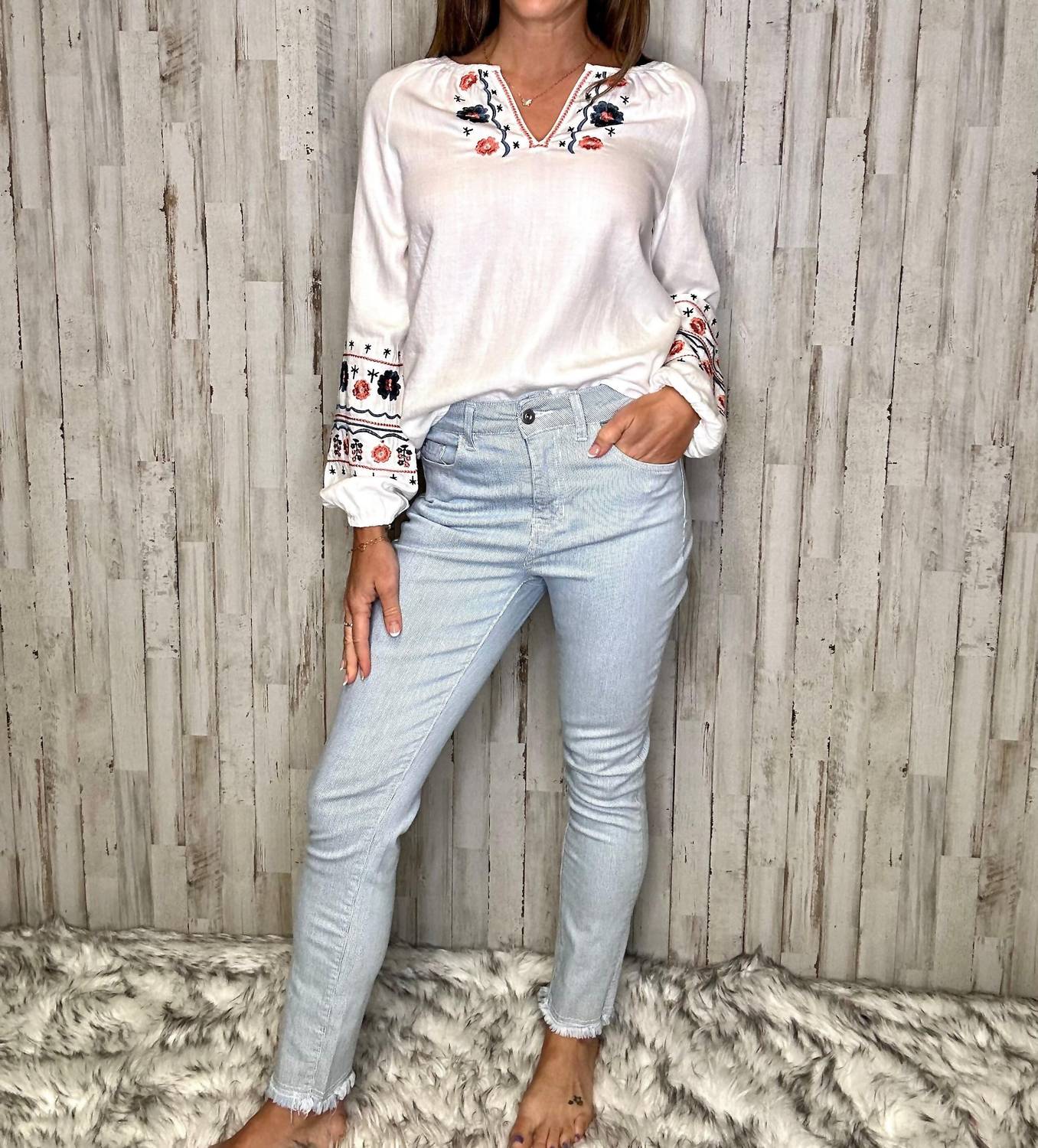 Charlie B - Laredo Pin Stripe Ankle Jean