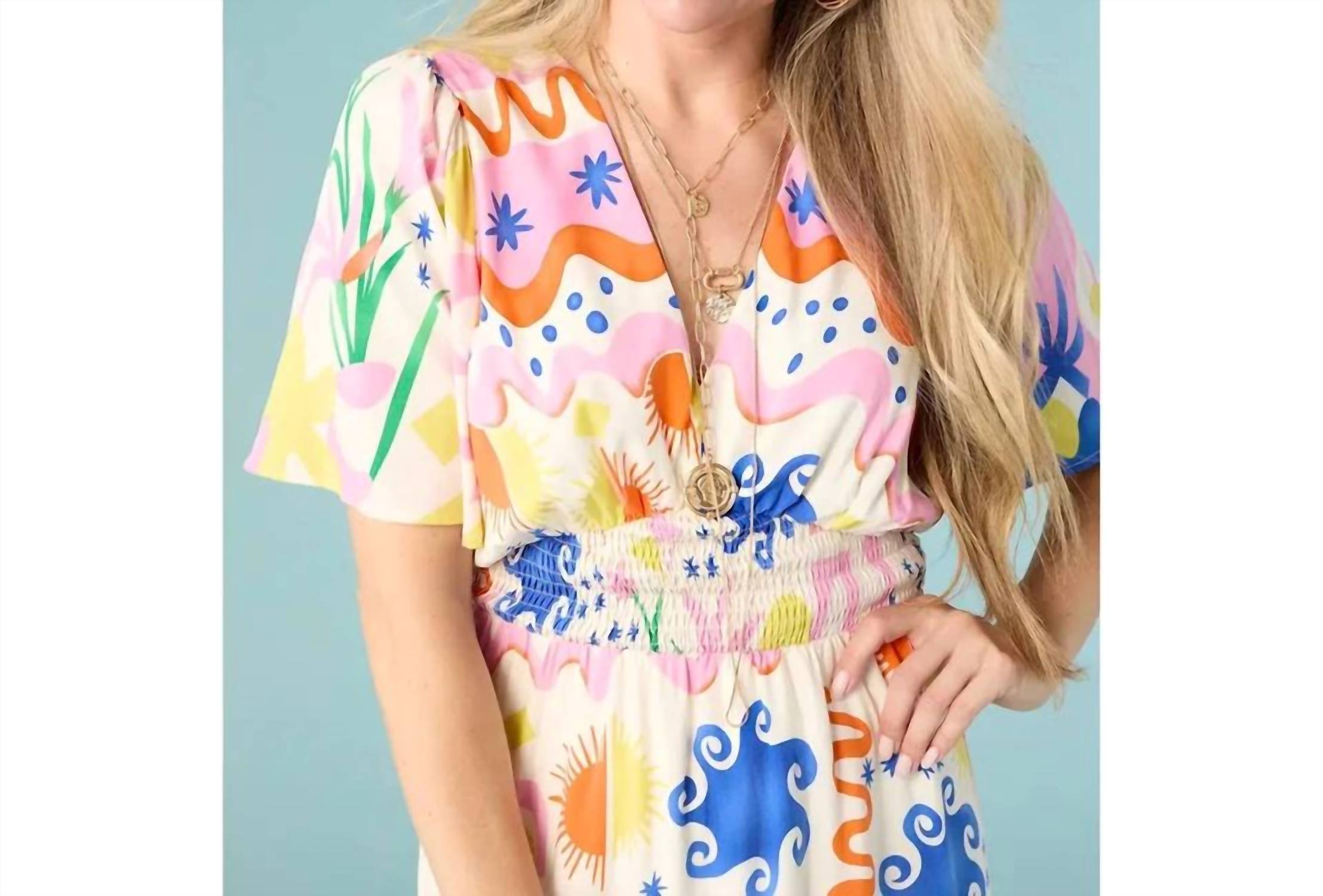 Coco + Carmen - Picasso Short Sleeve Maxi Dress