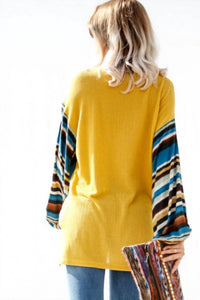 My Story - Tribal Striped Sleeve Knit Top