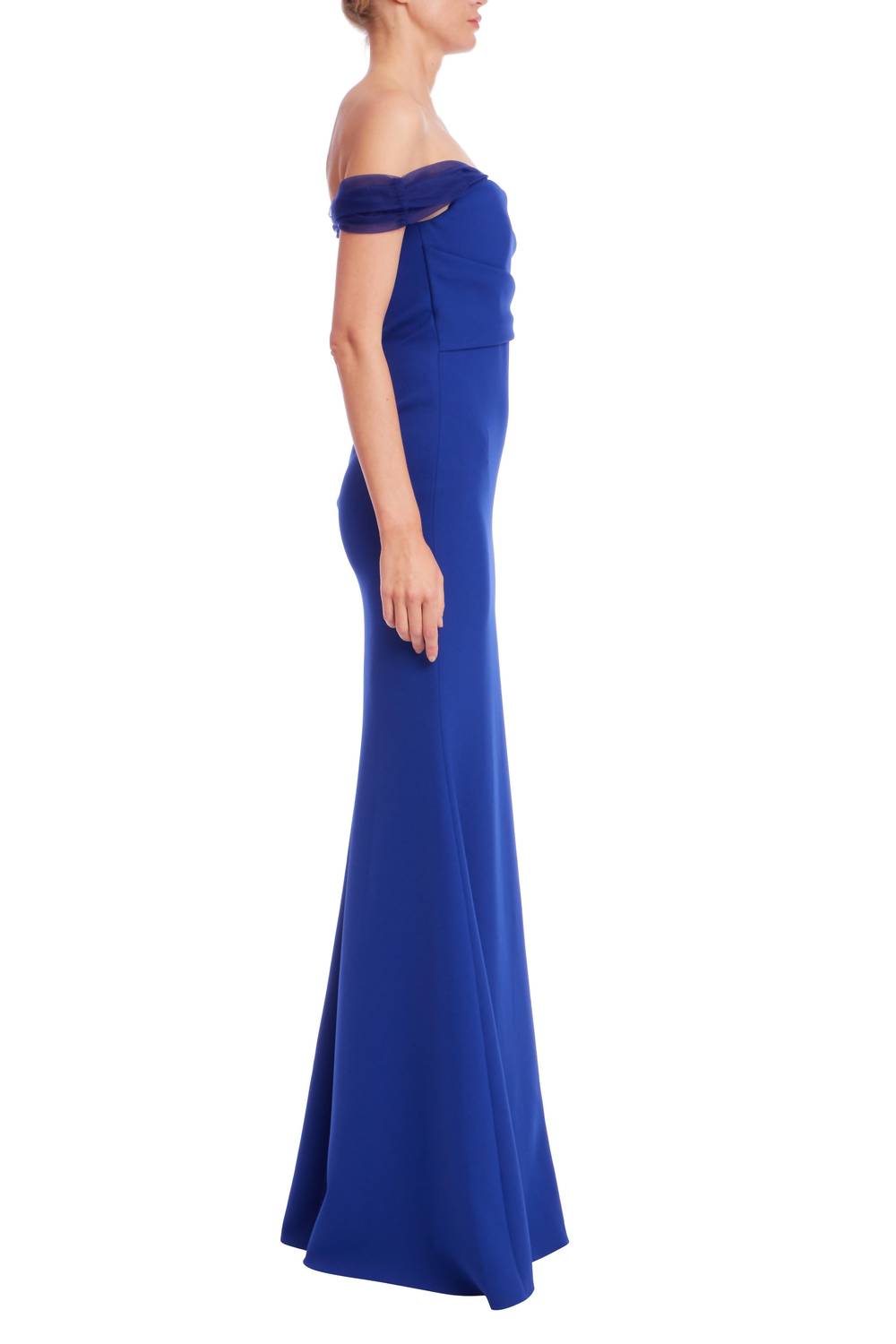 Badgley Mischka - Drape Off-the-shoulder Mermaid Gown Dress