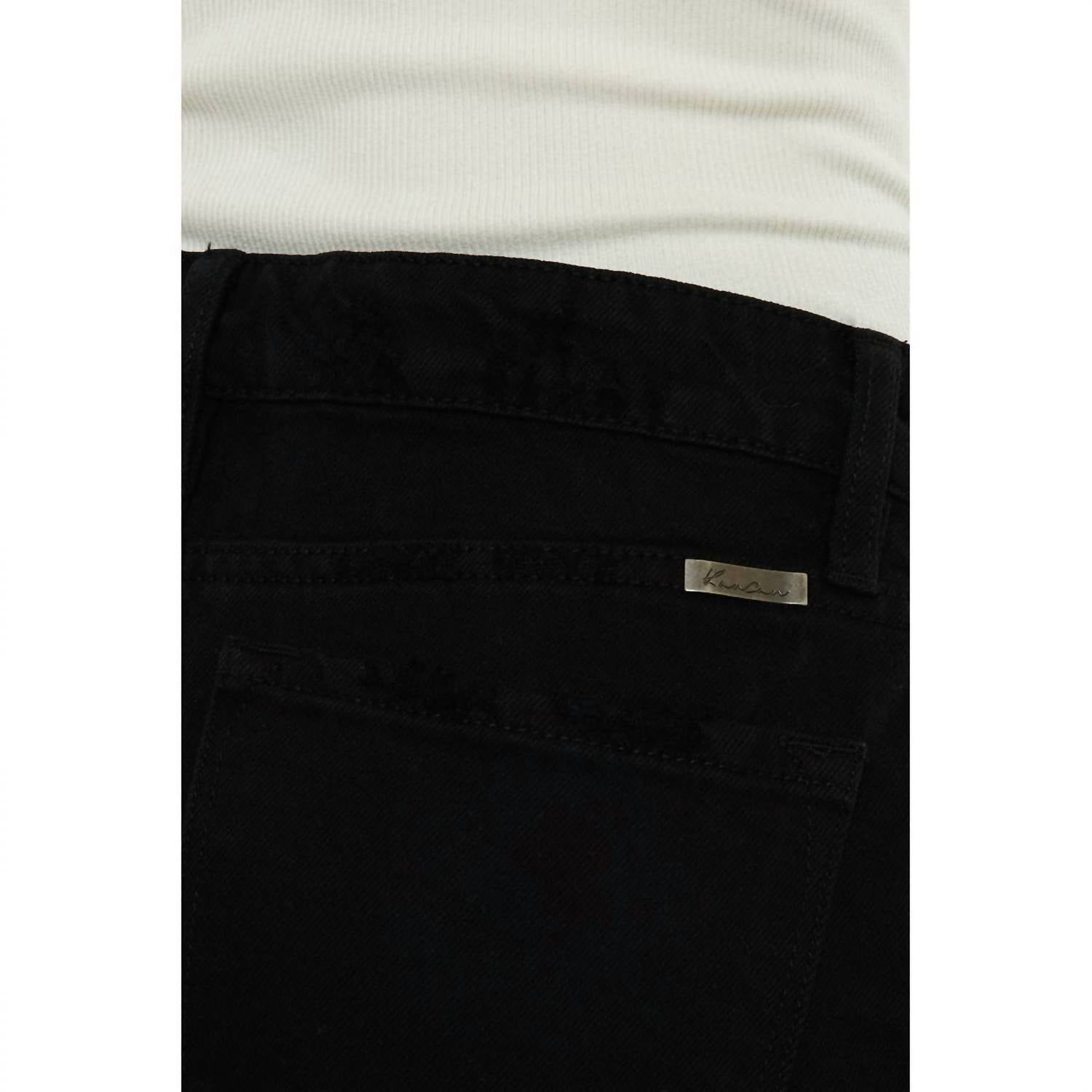 KanCan Denim Mid Rise With Rigid Ends Short in black - women's shorts - view 8