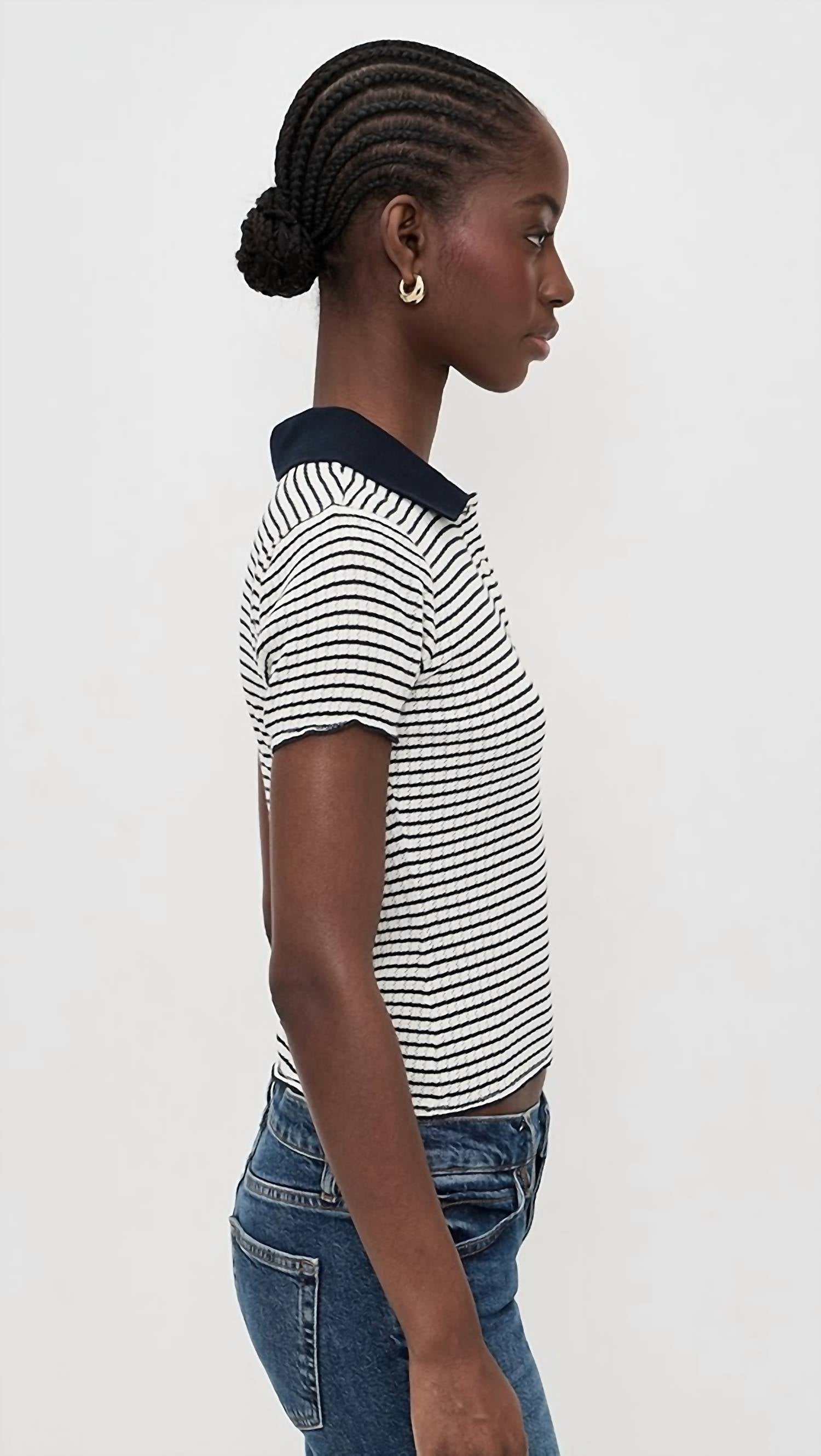 Frame - Pointelle Polo Top