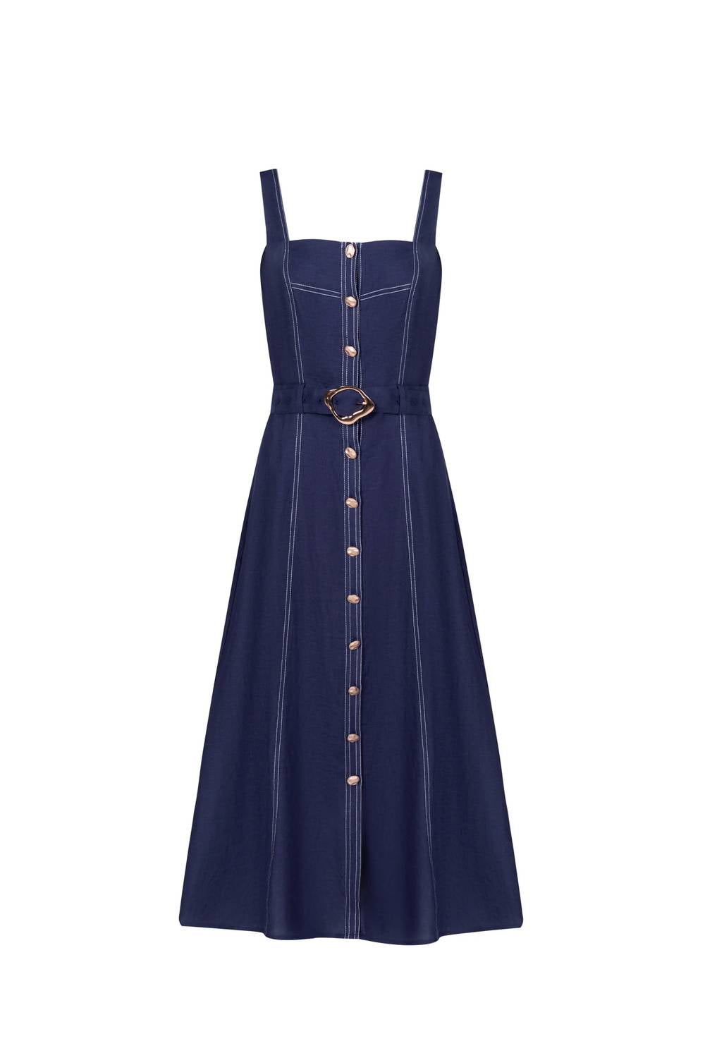 G.D.S. - Emily Linen Slip Midi Dress