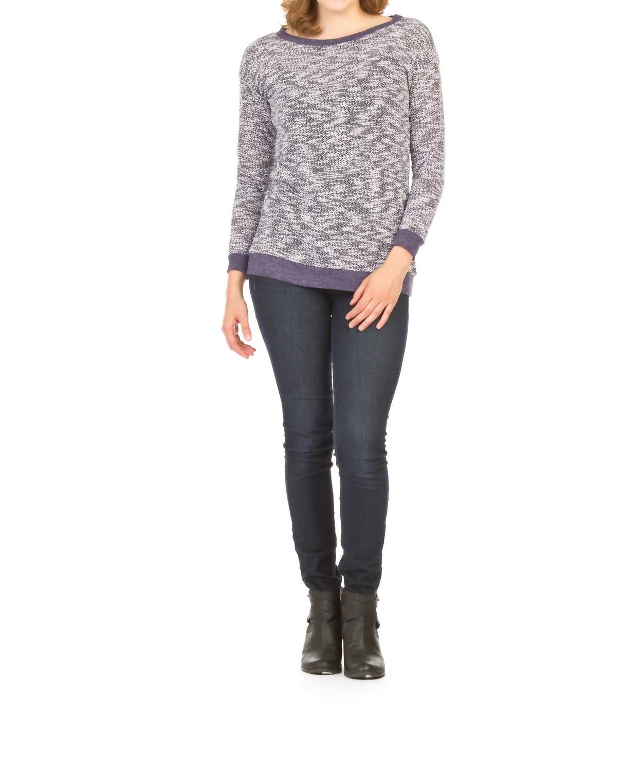 Papillon - Textured Back Open Pullover Sweater