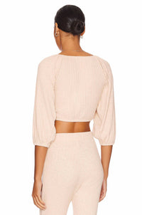 Pq Swim - Jemma Twist-front Crop Top And Flared Pants Set