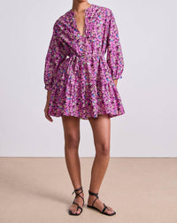 APIECE APART Lalla Mini Dress in florette peony - women's dress