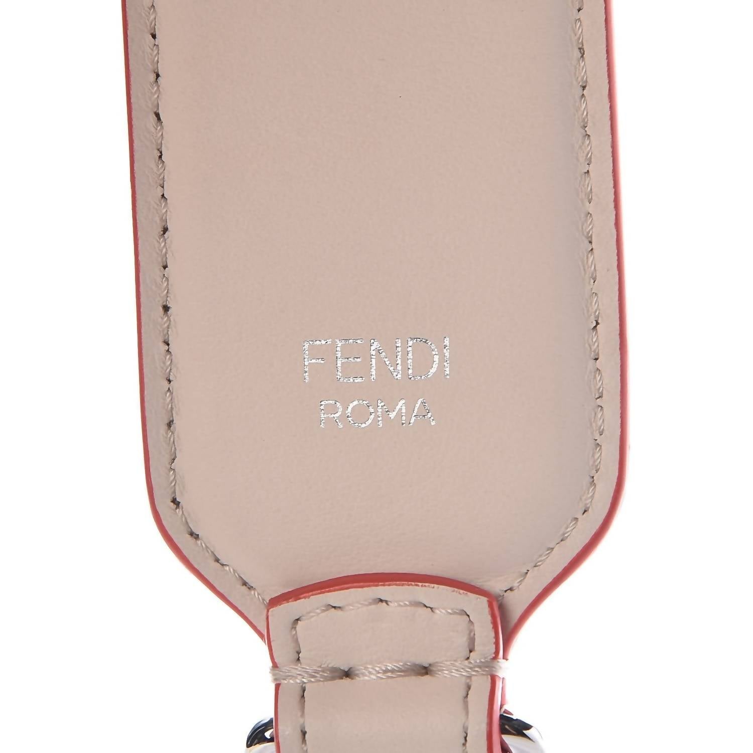 Fendi Women's Camelia "fun" Studded Mini Leather Handbag Strap in beige - women's item - view 4