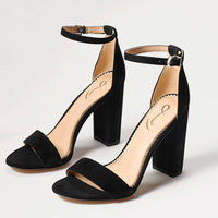 Sam Edelman - Women's Yaro Ankle Strap Open Toe Block Heeled Wide Sandals