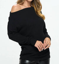 Renee C - Brushed Knit Off The Shoulder Top