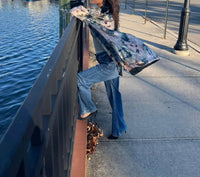 Adore - Printed Long Sleeve Velvet Button-down Shirt