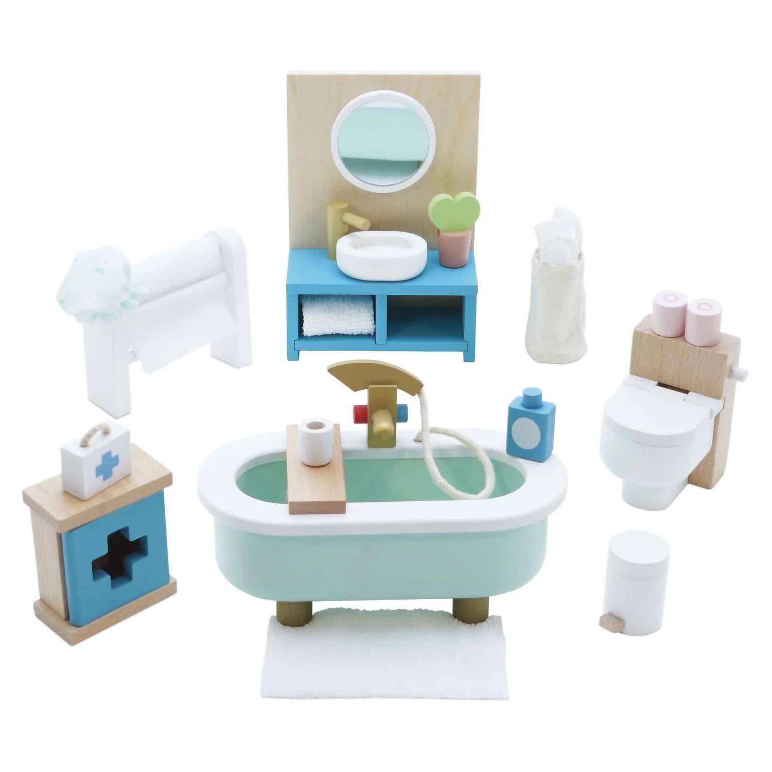 Le Toy Van - Kid's Wooden Dollhouse Bathroom Furniture