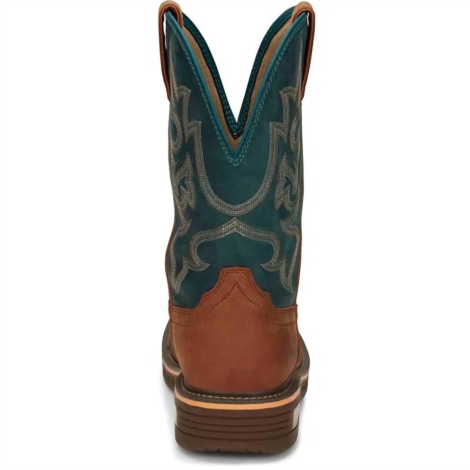 Justin Boots Men's Nano Comp-toe Commander Resistor Work Boot in russet turquoise - men's boots - view 5
