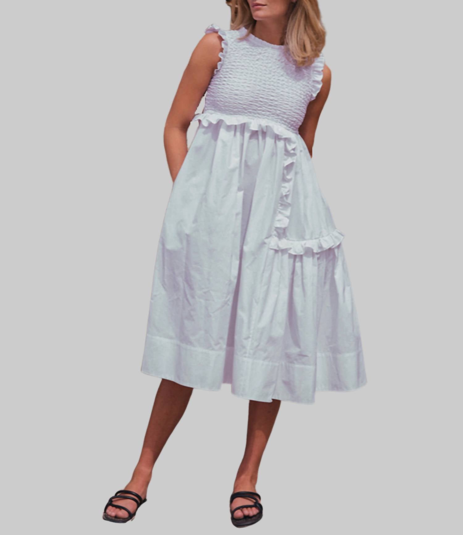 Teija - Mekko Ruffled Midi Dress