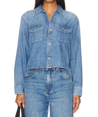 Citizens Of Humanity - Baby Shay Long Sleeve Denim Crop Shirt