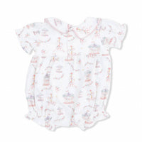 Angel Dear - Girls Carousel With Bows Puff Sleeve Babydoll Bubble