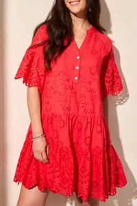 Tribal - Mixed Pattern Eyelet Dress