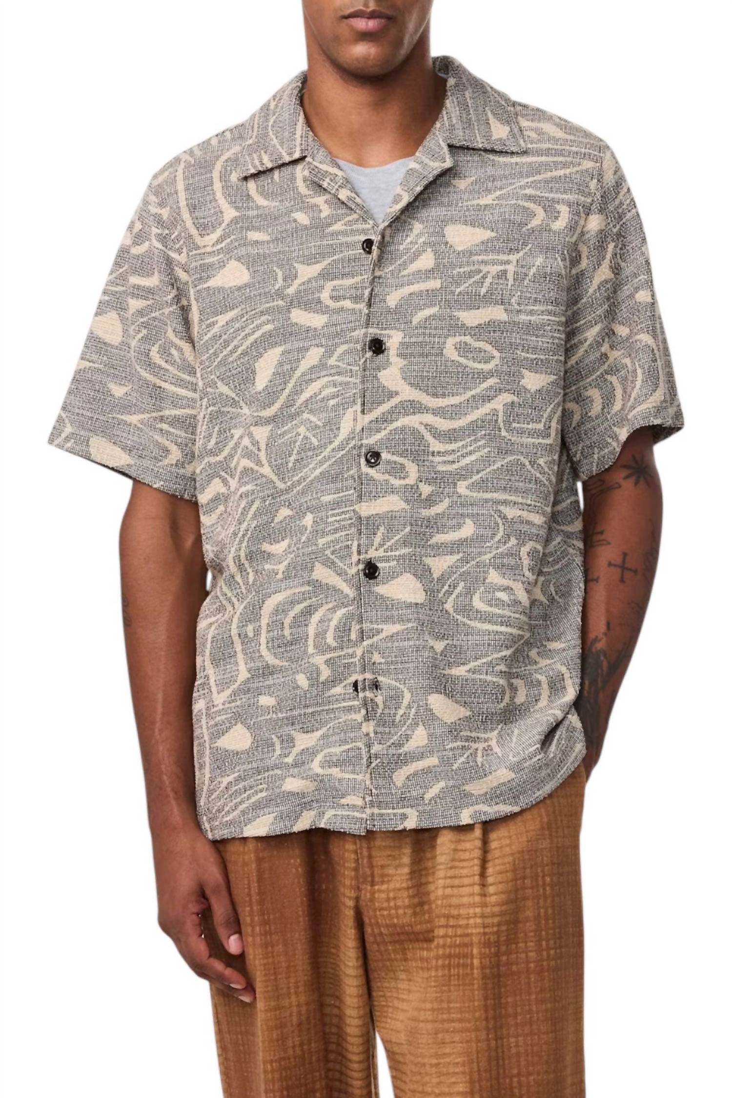 NN07 Julio Short Sleeve Shirt in demitasse - men's shirt
