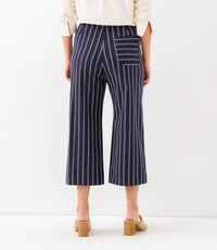 Karen Kane - Stripe Cropped Wide-Leg Pants