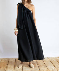 Psophia - Asymmetrical One-shoulder Maxi Dress