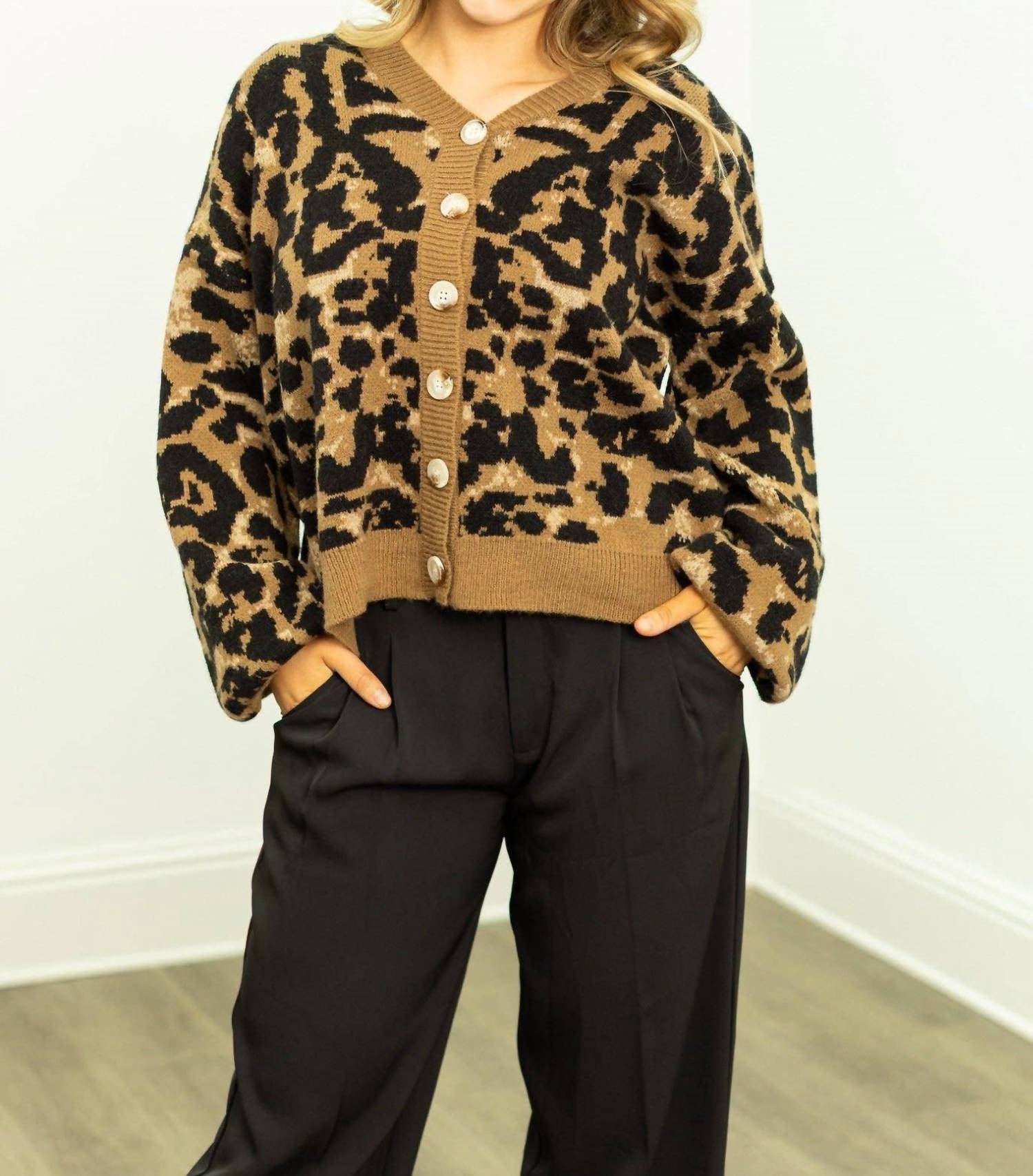 Grace + Emma - Cropped Cardigan Sweater