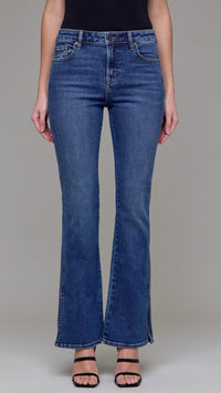 HIDDEN High Rise Clean Side Slit Bootcut Jeans in dark wash - women's jeans - view 4