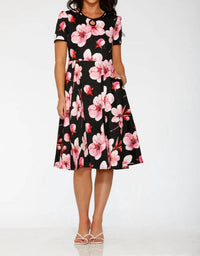 Orchid Bloom - Cotton Blend Swing Dress